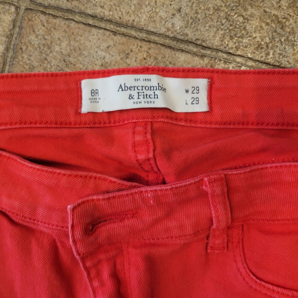 Size 8 Red Abercrombie Denim